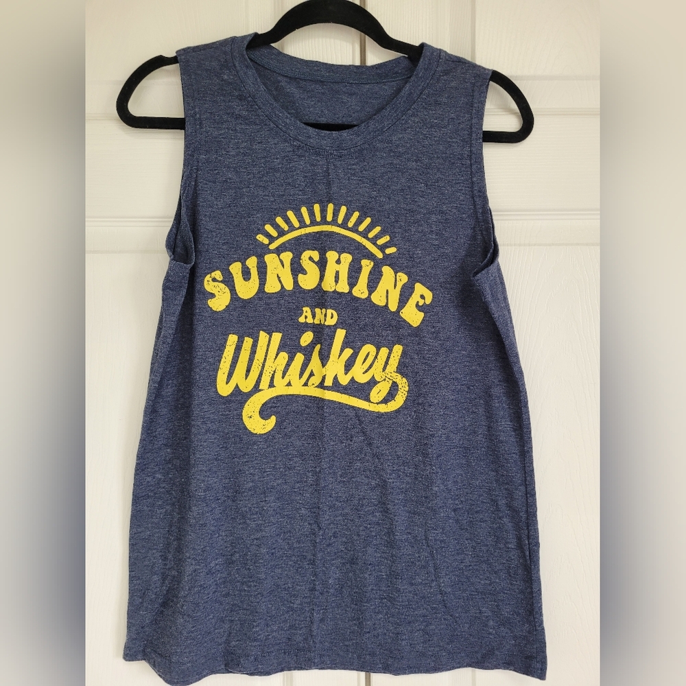 Sunshine and Whiskey Womens Sleeveless Top - Blue